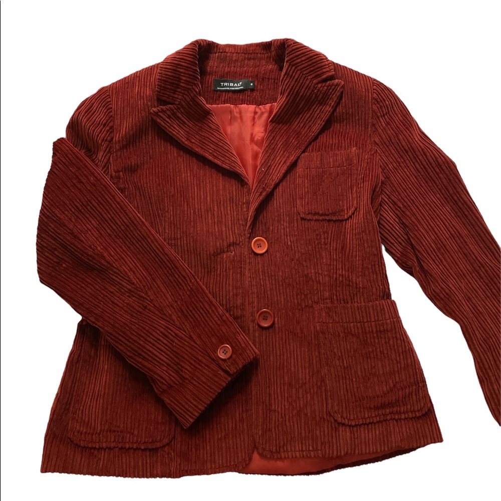 Red/orange/brown vintage corduroy blazer